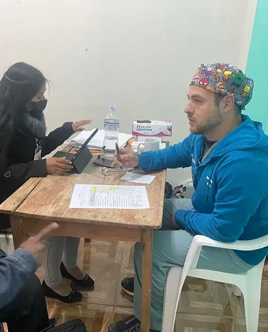 doctor talking to a person
